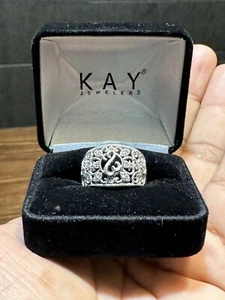 #58) Jane Seymour retired open heart diamond ring - Picture 1 of 5