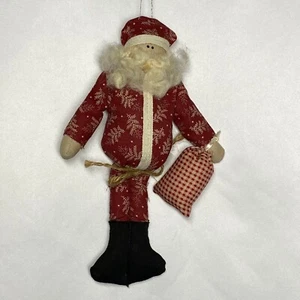 Primitive Santa Cloth Ornament Collectable Creation Christmas 1991 Judy Holland - Picture 1 of 10