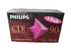 Paquete de 3 casetes nuevos sellados de fábrica Philips CD extra 90 POST GRATUITO B1 - Imagen 1 de 3
