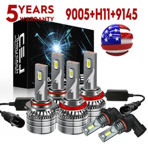 6PC LED Headlight High/Low Beam & Fog Light Bulbs Kit For Honda Civic 2006-2015 - Imagen 1 de 16