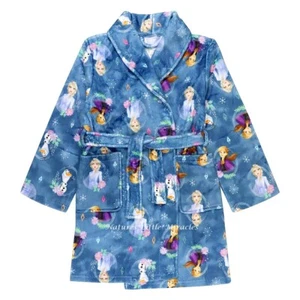 $40 DISNEY Girl's Frozen Robe Bathrobe Elsa Anna Pajama Cover Up Size 8 Princess - Picture 1 of 3