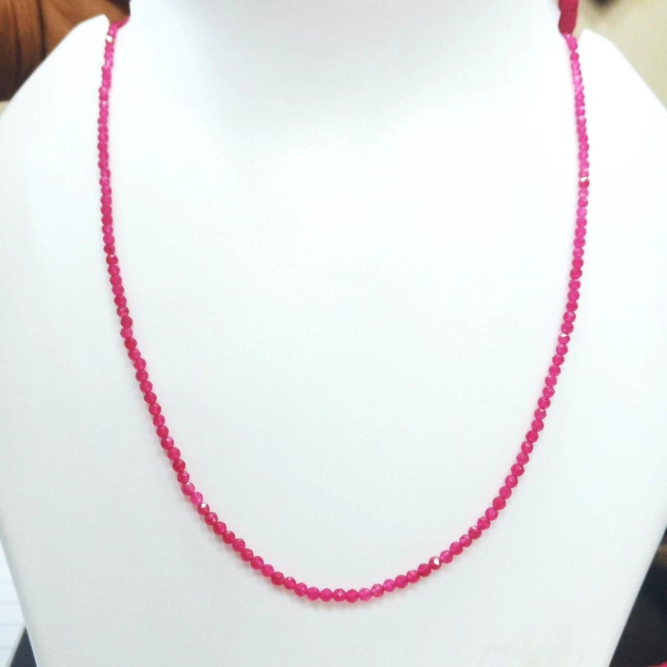 Cuentas facetadas de rubí rosa natural Rondelle cuentas de piedras preciosas cuentas de color rubí Foto 1 de 4