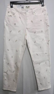 Seven7 90's Women's Straight Jeans, Cream Embroidered, Size 10 (MY10158EMB) - Picture 1 of 16