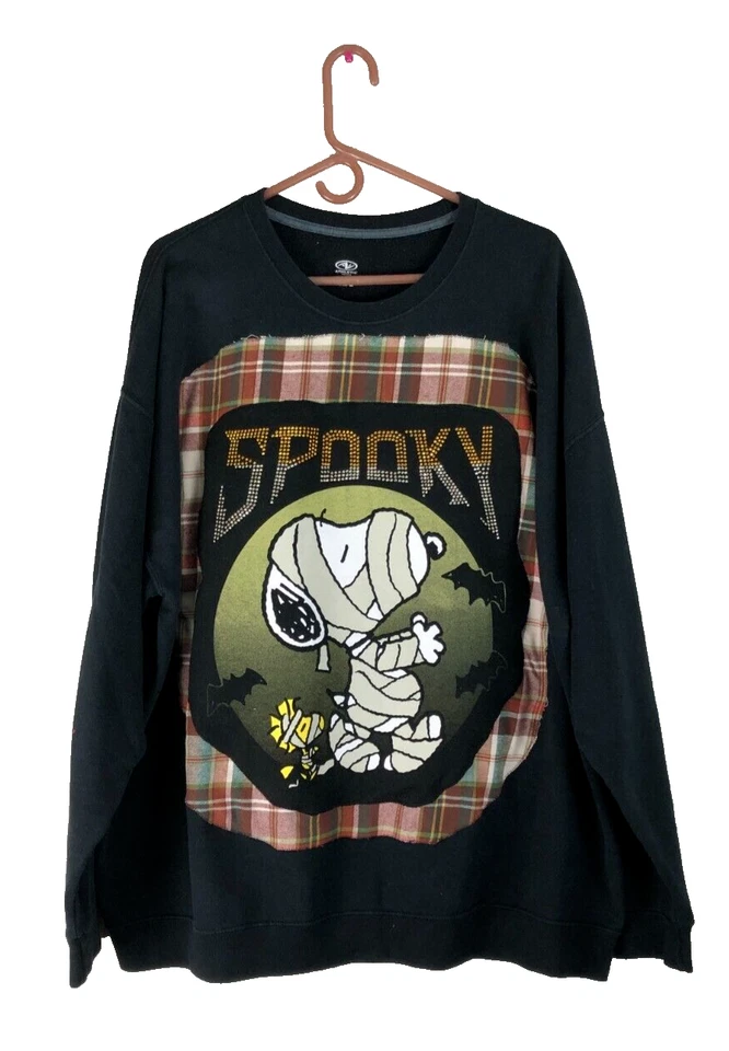 Halloween Snoopy Woodstock Sudadera Negra Camisa Momia Reciclada 3XL Espeluznante ÚNICA EN SU CLASE Foto 1 de 4