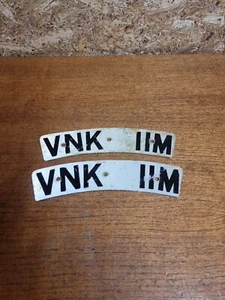 Pait Of Vintage Motorcycle Number Plates Aluminium - Picture 1 of 17