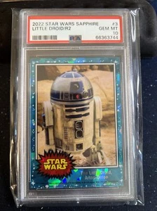 2022 Topps Chrome Sapphire Star Wars 3 Little Droid Artoo Detoo PSA 10 - Imagen 1 de 2
