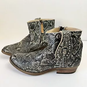 Dingo Stiefel Damen 11 grau Clementine Booties Leder Schlangenmuster Nieten Western - Bild 1 von 18
