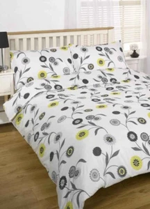 Juego de funda nórdica floral negra amarilla Manuka tamaño king ropa de cama barata y alegre - Imagen 1 de 1