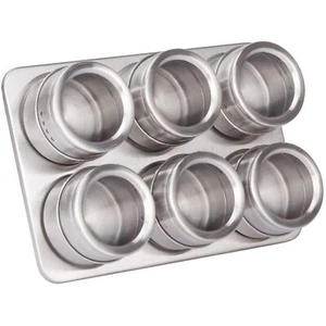 Gewürzgläser Gewürzdosen 6er-Set Edelstahl magnetisch Küchen Dose RICOO GR001 - Bild 1 von 7