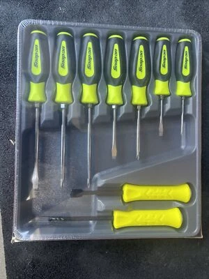 For Snap On New SGDXPB90BHV Hi-Viz Sealed 7 Pc Screwdriver set  & 2 Pry Bars - Image 1 of 4
