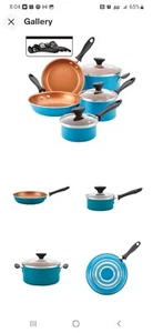 Farberware Pro 14pc Copper Ceramic Nonstick Cookware Set with Prestige Tools - Picture 1 of 2