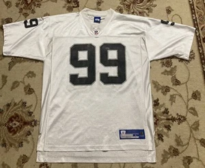 Men's NFL Oakland Raiders Warren Sapp 99 White Reebok Jersey Large - Picture 1 of 15