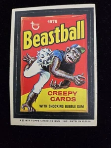 Tan Back 1975 Topps Wacky Packages Pack 13th Series Card Sticker Beastball - Picture 1 of 2