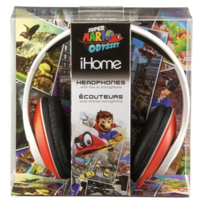 Super Mario Odyssey Hat Headphones Mic Remote New Nintendo eKIDS iHome NIB - Image 1 of 4