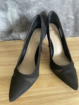 Mix No. 6 Bombas de Salto Alto Pretas Dahlen Camurça Vegana Feminina Tamanho 8.5M Excelente Estado Usado - Imagem 1 de 4