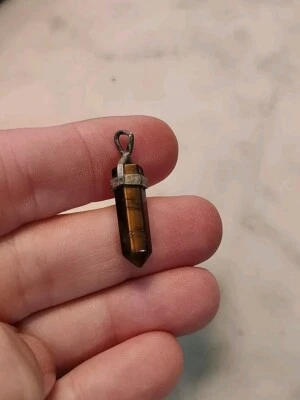 Vintage Tiger’s Eye Crystal Pendant Magical & Witchy Sterling Silver - Image 1 of 3