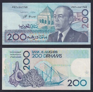Banconota Marocco 200 dirhams 1987 P.-66a SPL/XF - Imagen 1 de 1