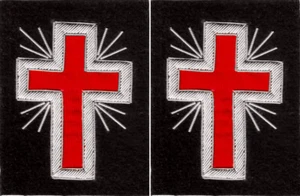 FREIMAURERRITTER TEMPLER PAST COMMANDER ÄRMEL KREUZ PAAR HANDBESTICKT ME053SL - Bild 1 von 1