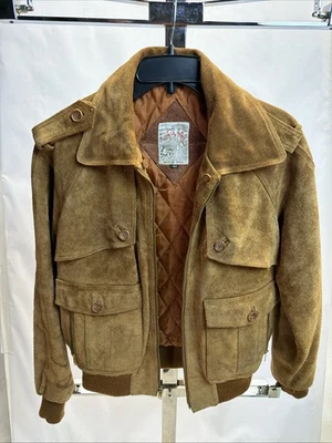 Vintage 70s 80sScott’s Grey Ltd Suede Bomber Jacket Men’s 40 Brown AviatorKorea - Image 1 of 4