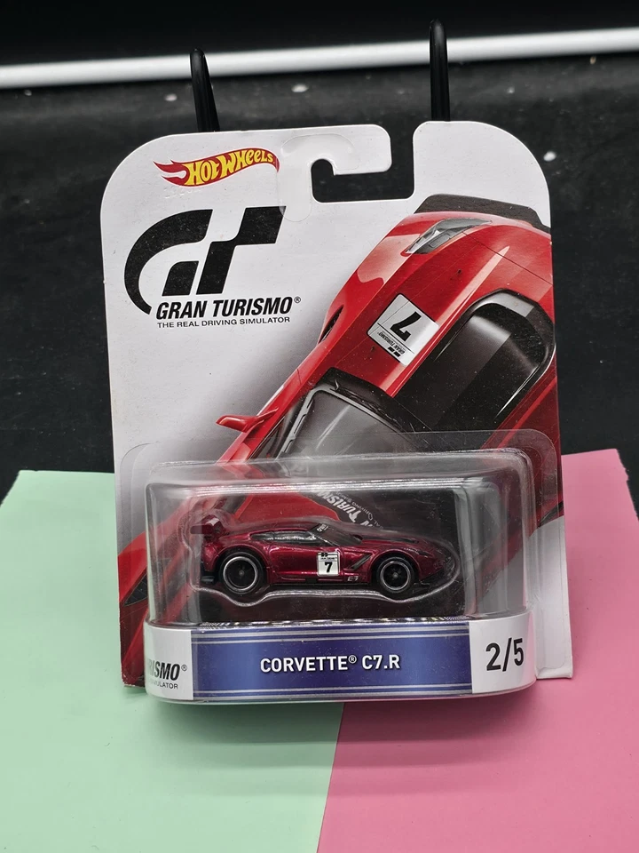Corvette C7.r Red Gran Turismo - 2016 Hot Wheels Retro Real Riders. 1 64