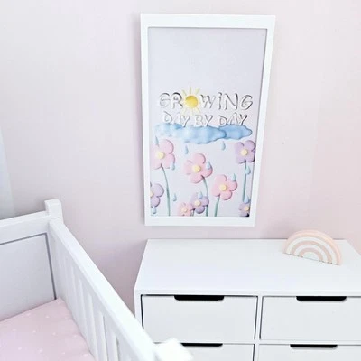 Dolls House Modern Framed Wall Art, Nursery Print. Growing Day By Day, 12th - Image 1 of 4
