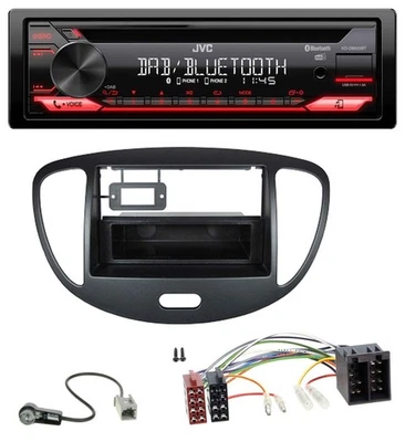 JVC CD DAB USB Bluetooth MP3 Autoradio für Hyundai i10 (2008-2013) schwarz - Bild 1 von 4