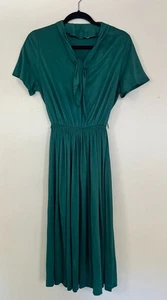 Vintage Jerseykleid ohne Marke grün 50er-60er Jahre - Bild 1 von 9