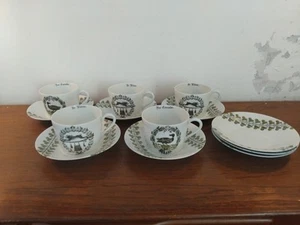 Französisches Porzellan d'auteuil Chambord Demitasse Tassen & Untertassen 5er Set +3 Untertassen - Bild 1 von 17