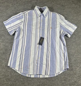 Polo Ralph Lauren Men’s Blue Striped SS Button Down Shirt Flesh Pony NWT  - Picture 1 of 8