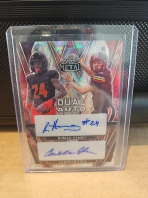 2024 Hoja Metal Doble Autógrafo Roman Hemby/Cameron Edge 1 de 1 Foto 1 de 2