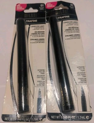 Milani Ultrafine Liquid Eye Liner Black Vinyl          Lot Of 2, New - Image 1 of 3
