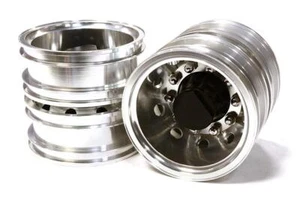 Machined Alloy T6 Rear Dually Wheel (2) for Tamiya 1/14 Scale Tractor Trucks - Picture 1 of 1