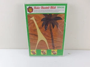 Vintage German Wood Inlay Hobby Craft Kit, Steeb Giraffe & Palm Tree NEW - Picture 1 of 4