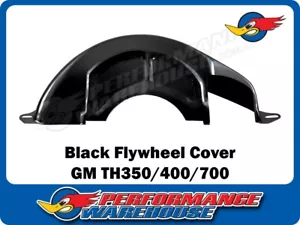Black Steel Flexplate Flywheel Dust Cover Chevy GM TH350 TH400 TH700 Trans - Bild 1 von 2