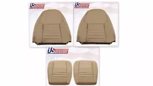 1999 To 2004 Ford Mustang GT Driver & Passenger Bottom & Top leather Covers TAN  - Picture 1 of 12
