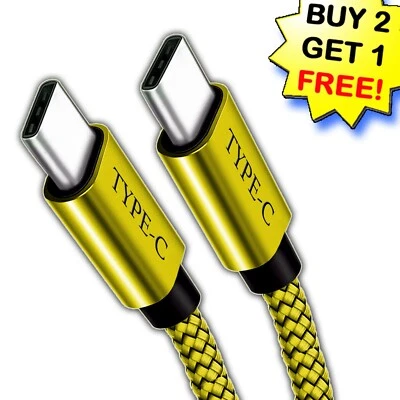 USB-C to USB-C Cable Male Type-C Cable Cord Fast Charger Charging Data Sync - Image 1 of 3