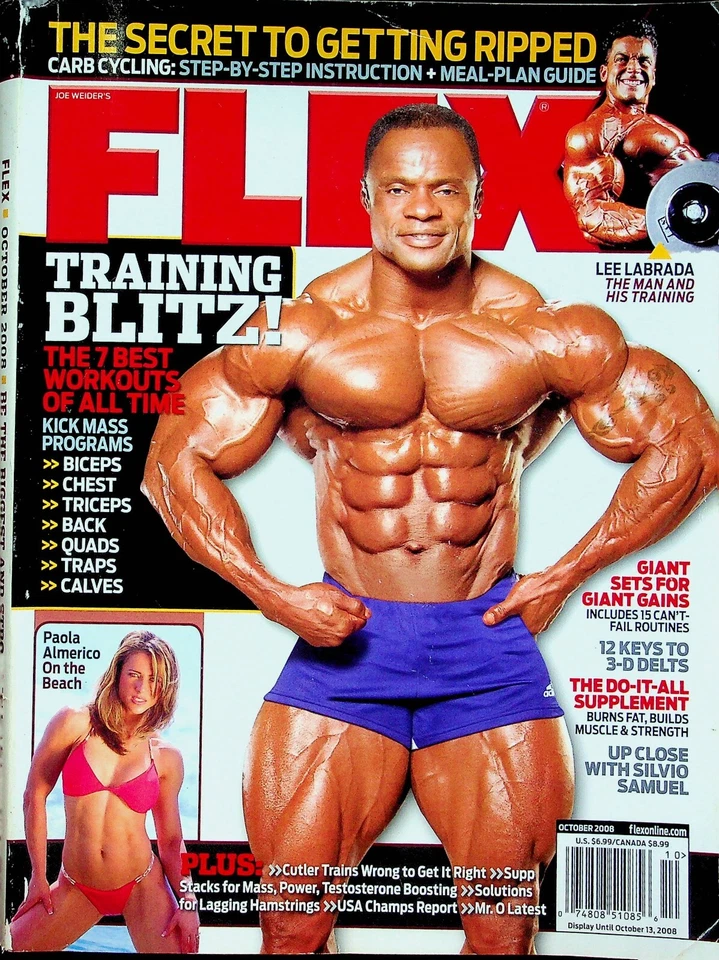 Flex Magazine Lee Labrada & Silvio Samuel October 2008  110922R - Image 1 of 1