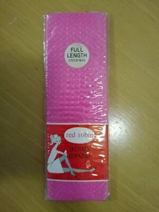 Red Robin Vintage Pantihose Stockings Pink Textured Size 8.5 - 11 My T-Tuff - Picture 1 of 5