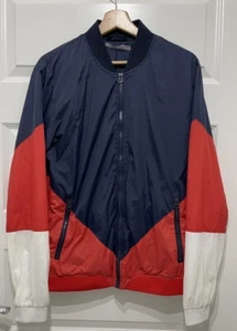 Men’s Pull & Bear Navy Red White Lightweight Jacket Size L - Picture 1 of 14