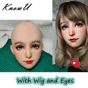 Kigurumi Animated Mask Make-up Mask BJD Doll Face Cosplay with Wig and Eyes - Picture 1 of 10