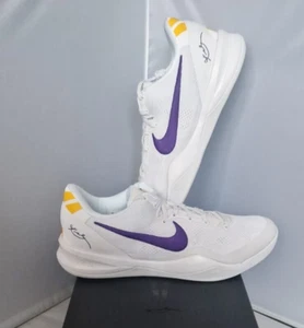 Nike Kobe 8 VIII Protro White Court Purple UK 12 US 13 Brand New Lakers Home - Picture 1 of 5