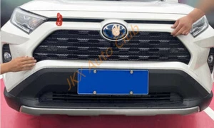 Black Front Hood Upper Steel Mesh Grille Cover u For Toyota RAV4 2019-2024 - Imagen 1 de 3