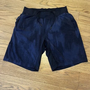 Lululemon Gym Training Shorts Blue Design Sz L 10” Inseam (No Liner) - Picture 1 of 7