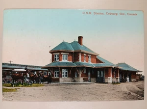 1910er Jahre C.N.R. Bahnhof Cobourg, Ont. Kanada. Eisenbahndepot Postkarte - Bild 1 von 2