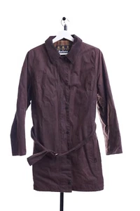 Barbour Newmarket Mac Brown Belted Waxed Coat L1701 Size UK 10 Usa 6 - Picture 1 of 14