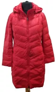 Lands End Premium Down Red Longline Coat Womens Size SMALL PETITE REF RP81 - Picture 1 of 8