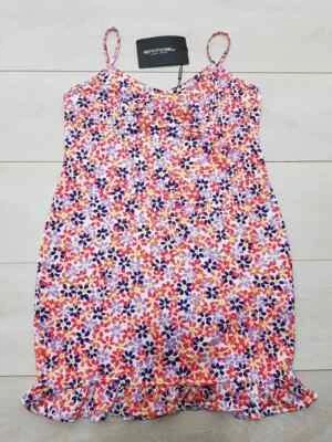 PRETTYLITTLETHING Summer Tunic Top Size 14 Multi Floral Strappy Sleeveless - Image 1 of 4