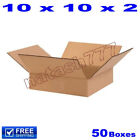 50 - 10x10x2 Cardboard Boxes 32-ECT Mailing Packing Shipping Corrugated Carton