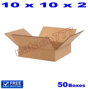 50 - 10x10x2 Cardboard Boxes 32-ECT Mailing Packing Shipping Corrugated Carton - Picture 1 of 1
