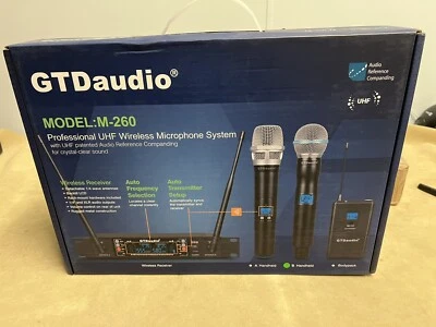 GTD Audio M-260 2x100 Channel UHF Wireless Handheld Microphone System - Must See - Image 1 of 4